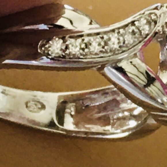 HN Heng Ngai Ring Breast Cancer Ribbon Pink Heart CZ Silver Vintage NICE 4410 - Picture 4 of 6